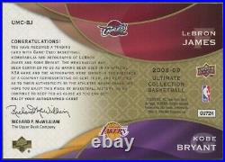 /10 Auto Ultimate Collection Kobe Bryant LeBron James GU Jersey Patch Autographs