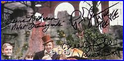 11 X 11 Willy Wonka Photo Autographed (signed) By Five + Bonuses