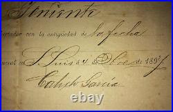 1897 Antilles War of Independence Signed Major General CALIXTO GARCIA INIGUEZ