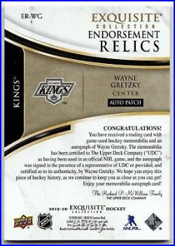 19-20 Upper Deck Exquisite Collection Endorsements Patch/Auto Wayne Gretzky 7/10