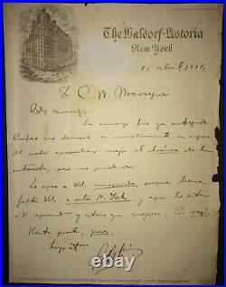 1924 Signed Letter by Afro-Cuban Historian FERNANDO ORTIZ to CONRADO MASSAGUER
