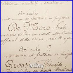 1925 BENITO MUSSOLINI ITALY KING VICTOR EMMANUEL Emperor Royalty SIGNED DOCUMENT
