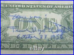 1950 Original Frank Lloyd Wright Signed Check And Silver Certificate 1956