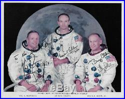 1969/1989 Apollo 11 Crew Signed Photo-Neil Armstrong-Buzz Aldrin-Michael Collins