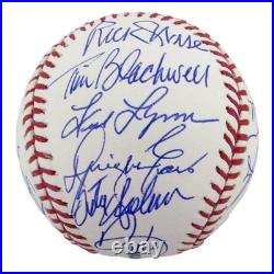 1975 Boston Red Sox Team-Signed OML Baseball (22) Fisk, Rice, Evans JSA 212612