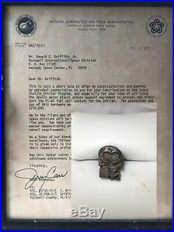 1976 NASA Silver Snoopy Pin With Signed Astronaut Jerry Carr Skylab Letter