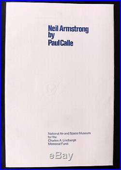 1976 NEIL ARMSTRONG Signed Paul Calle Print Litho APOLLO 11 NASA Autograph PSA