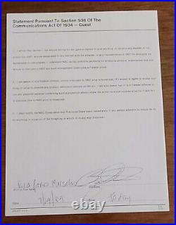 1989 Jazz Contract Signed Rare Nbc Autograph Branford Marsalis Today Show