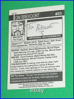 1991 Marvel Universe Managing Editor Autograph Card 31 Tom Brevoort Promo