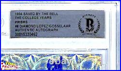 1994 Saved by The Bell GOSSELAAR, LOPEZ, DIAMOND Signed Prism Card BAS Slabbed