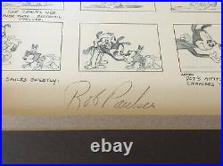 1994 Warner Brothers Animaniacs Mark Taliani Autographed framed storyboard COA