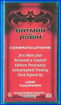 1997 Skybox UMA THURMAN Auto Autograph Batman & Robin as POISON IVY RARE