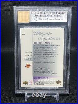 2003-04 UD ULTIMATE COLLECTION KOBE BRYANT Ultimate Signatures BGS 8.5 Auto 10
