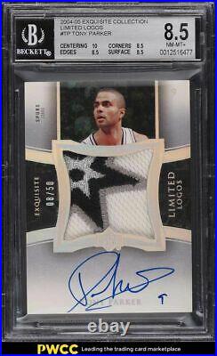 2004 Exquisite Collection Limited Logos Tony Parker PATCH AUTO /50 #TP BGS 8.5