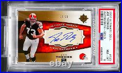 2007 Ultimate Collection Joe Thomas auto GOLD /25 PSA 8 sp on card RC Rookie