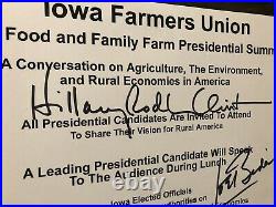 2008 President Barack Obama Joe Biden Hillary Clinton Election Signed Poster WOW