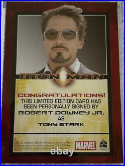 2008 Rittenhouse Marvel Iron Man Robert Downey Jr. As Tony Stark AUTO Autograph
