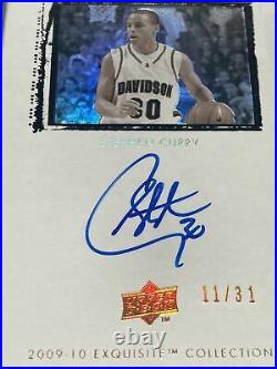 2009-10 Exquisite Collection #72 Stephen Curry Rookie Auto RC GOLD RARE 11/31