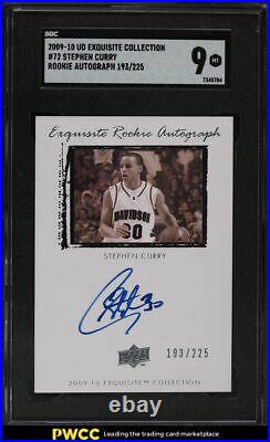 2009 Exquisite Collection Stephen Curry ROOKIE RC AUTO /225 #72 SGC 9 MINT