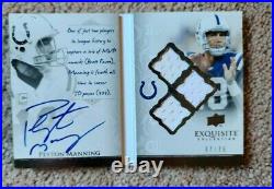 2009 Peyton Manning Upper Deck Auto Biography Exquisite Collection Auto Patch