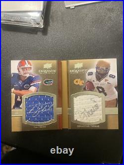 2010 Upper Deck Exquisite Collection Tim Tebow / Thomas Dual Auto Relic Booklet