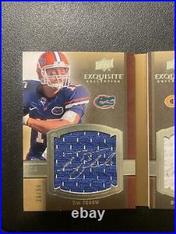 2010 Upper Deck Exquisite Collection Tim Tebow / Thomas Dual Auto Relic Booklet