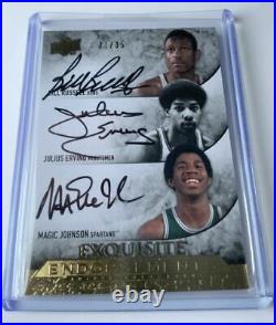 2012 UD Exquisite Collection Bill Russell Julius Erving Magic Johnson auto /35