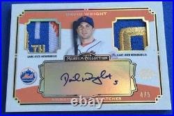 2013 David Wright Topps Museum Collection Auto Dual 4 Clr Logo Patch Relic #4/5