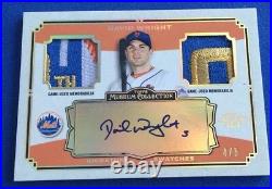 2013 David Wright Topps Museum Collection Auto Dual 4 Clr Logo Patch Relic #4/5