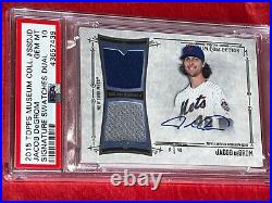 2015 Topps Museum JACOB deGROM Jersey Relic Signed Auto #/299 PSA GEM 10! POP4