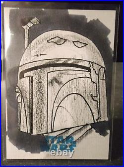 2015 Topps Star Wars Journey To The Force Sketch Kyle Babbitt Boba Fett 1/1