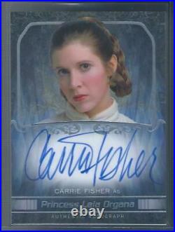 2015 Topps Star Wars Masterwork Carrie Fisher Princess Leia On Card Auto