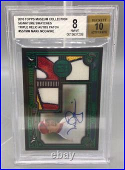 2016 Topps Museum Collection Signature Swatches Mark McGwire 1/5 Beckett 8
