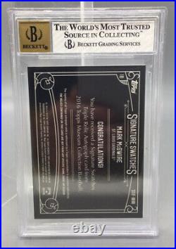 2016 Topps Museum Collection Signature Swatches Mark McGwire 1/5 Beckett 8