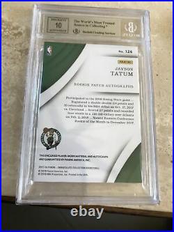 2017-18 Immaculate Collection #126 Jayson Tatum RPA 56/99 BGS 9 Mint 10 Auto
