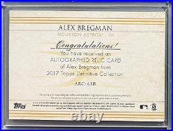 2017 Topps Definitive Collection Alex Bregman Rpa Autograph Relic Rc 17/50