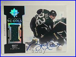 2018-19 UD Ultimate Collection Icons Autograph Brett Hull #UIA-BH Auto /65
