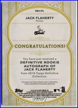 2018 Topps Definitive /50 Jack Flaherty RC Auto Rookie
