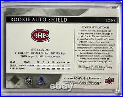 2019-20 Ud The Cup Nick Suzuki Exquisite Collection Rookie Auto Shield 1/1 Mtl