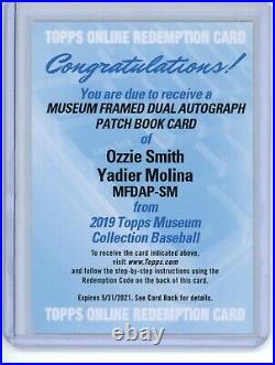 2019 Museum Collection OZZIE SMITH YADIER MOLINA Framed Dual Auto Booklet 1/1
