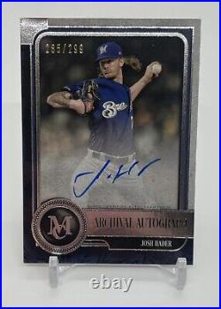 2019 Topps Museum Collection Josh Hader Archival Autograph /199