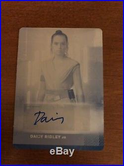 2019 Topps Star Wars ROS Cyan Autographed Daisy Ridley Printing Plate 1/1