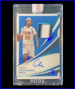 2020-21 Immaculate Cole Anthony Blue Rookie RPA 3 Color Patch RC RPA /50 #117