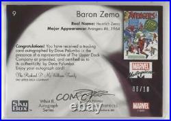 2020 Marvel Masterpieces Level 1 What If Artist 6/10 Baron Zemo #9 Auto ob9
