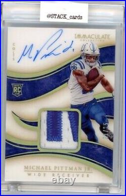 2020 Panini Immaculate Collection 119 Michael Pittman Jr RPA Gold 21/25