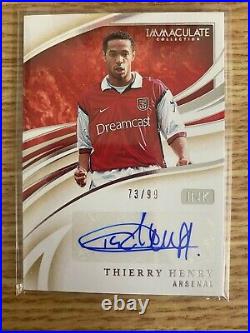 2020 Panini Immaculate Collection INK Thierry Henry Autograph #d 73/99 Arsenal