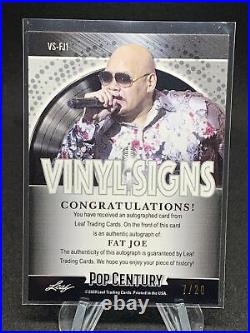 2020 Pop Century Fat Joe autograph card VS-FJ1 Vinyl Signs version #7/20