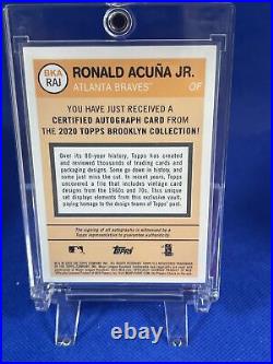 2020 Topps Brooklyn Collection #BKA-RAJ Ronald Acuña Jr On Card Auto 48/75