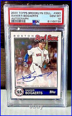 2020 Topps Brooklyn Collection XANDER BOGAERTS AUTO /75 PSA 10 Red Sox
