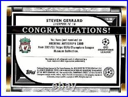 2021-22 Topps Uefa Champions League Museum Collection Steven Gerrard Auto #/299